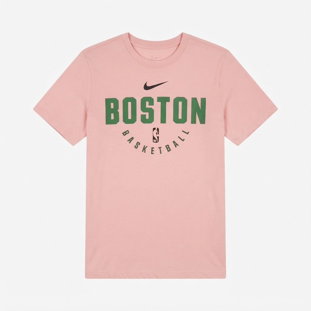 Camiseta Básica Boston Basketball - Rosada 100$ Algodón
