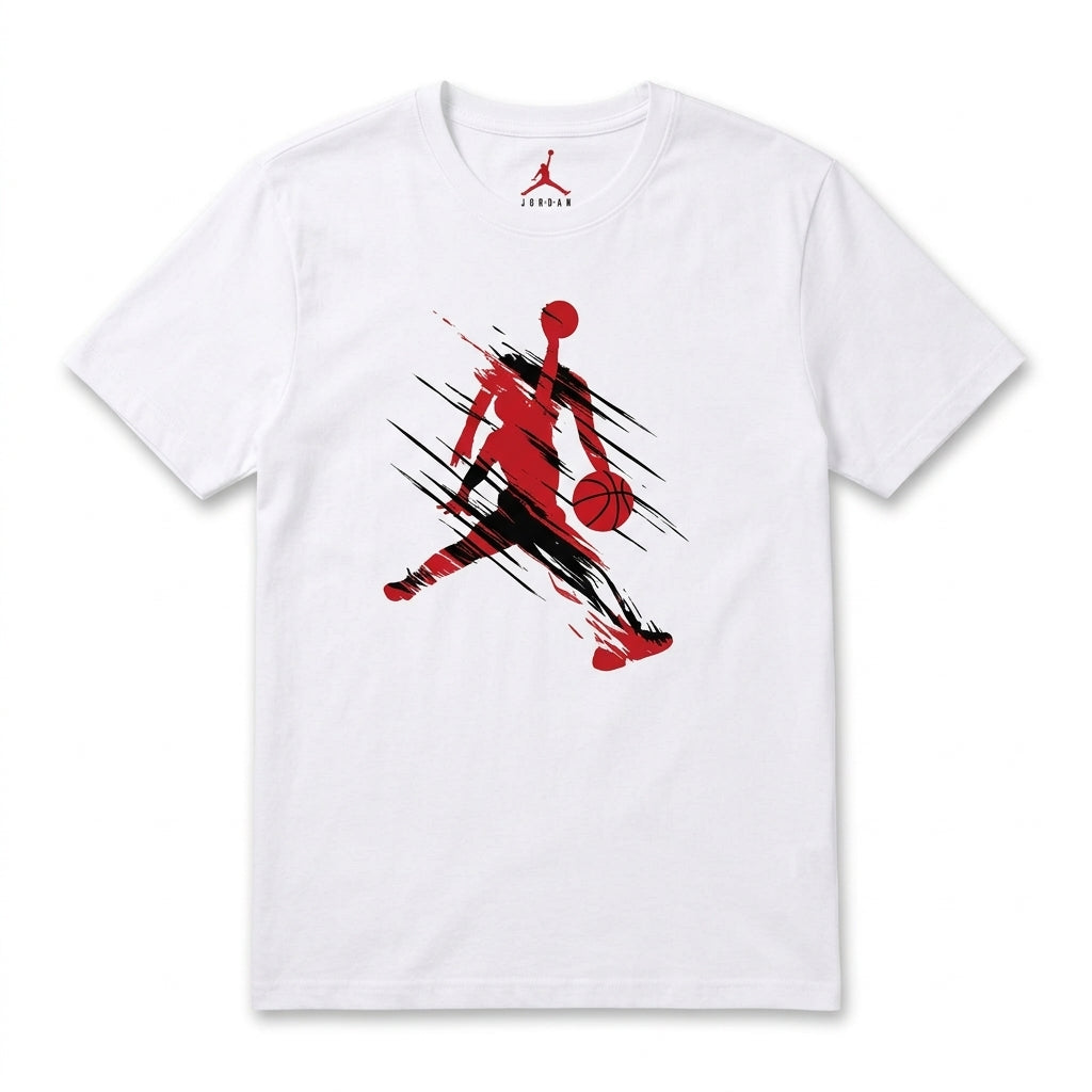 Camiseta Básica Blanca Jordan Jumpman Brushstroke - 100% Algodón